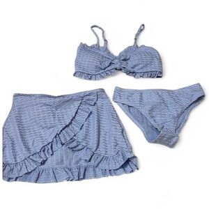 New In Packaging Amazon Girls 3 Piece High Waisted Ruffle Trim Set With Skirt